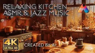 Relaxing Kitchen Ambiance - Jazz Music - AI Generated Art & ASMR