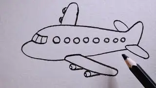 Airplane drawing easy | aircraft drawing for beginners | step by step airplane drawing