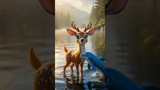 D for Deer | Water Animals Learning Video for Kids. #shorts #youtubeshorts #youtube #babyanimals