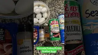 Avocado,Turkey,Pickle Stuffed Eggs #food #foodie #quickrecipes #goviral #health