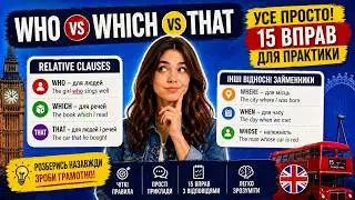 Who vs Which vs That — усе просто! 15 вправ для практики