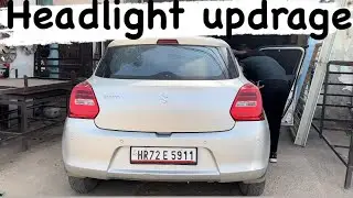HID Kit installed in Swift Headlight Updrade💡| IPH Projector foglamp￼