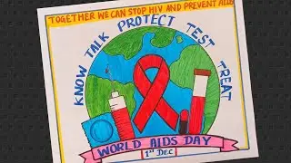 World AIDS Day Drawing/ AIDS Awareness Poster Drawing/ AIDS Awareness Drawing
