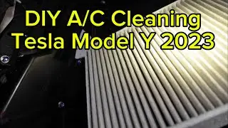 Tesla Model Y A/C Deep Clean | Evaporator Foam Cleaning + Cabin Filter Inspection 2023 RWD
