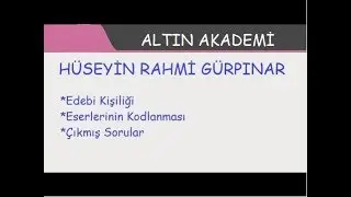 HÜSEYİN RAHMİ GÜRPINAR'IN EDEBİ KİŞİLİĞİ VE ESERLERİ