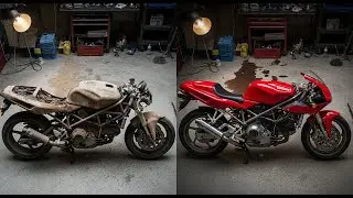 ASMR Full Rebuild: Red Ducati 916 1994 Restored from Abandoned Rust to Shining Brand New