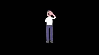 3D Cartoon Male Character Turntable | Confused Pilot Holding Checklist Model