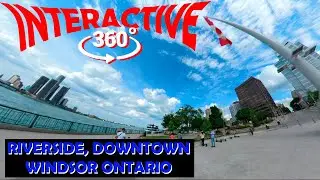 WINDSOR ONTARIO:  RIVERSIDE BIKE RIDE INTERACTIVE 360&deg; VIDEO.