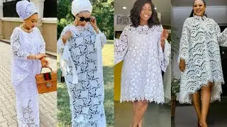 🆕️TR&Egrave;S BELLE ROBE BLANCHE AFRICAINE EN DENTELLE MAXI, BOUBOU, CAFTAN WHITE LACE/AFRICAN DRESS CASUAL