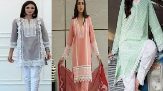 Lawn Dresses | DESIGNING IDEAS with laces and patches
