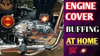 How to Engine Cover Buffing in RoyalEnfield 💯💥&Shining// Bullet Engine Buffing at Home AK Rider 70
