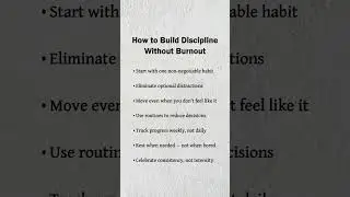 How to Build Discipline Without Burnout #selfimprovement #growthmindset #SelfGrowth
