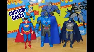 McFarlane Toys DC SUPER POWERS collection & custom capes by THE CAPE MASTER for Batman, Superman