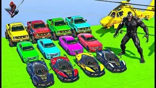 GTA V SPIDERMAN VS VENOM MCQUENN CARS STUNT RACES