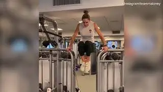 Lara Trump shows off her tough abdominal workout at the gym