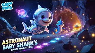 Astronaut Baby Shark: Zoom Zoom Zoom Zoom Zoom Zoom | Capy Papa - Nursery Rhymes & Kids' Songs