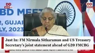 Just In: FM Nirmala Sitharaman and US Treasury Secretary's joint statement ahead of G20 FMCBG