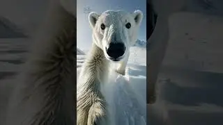 Polar Bear Crossing Frozen Arctic Ice | AI Wildlife 4K #Shorts