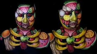 Fruit Monster Makeup Bodypaint Tutorial | Jordan Hanz