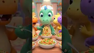 Cute Baby Dino &  friends eating noodles🦖| Fun Kids Cartoon #shotsfeed #usakidscontent