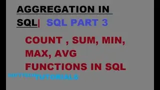 Aggregation  in structure query language | COUNT ,SUM , MIN ,MAX ,AVG  functions in  SQL