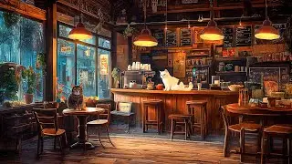 Jazz Piano with Natural Therapy for Stress Relief & Fatigue | Quiet Jazz Evening in Cafe Cat
