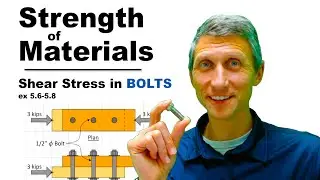 Unit5 ex 5.6-5.8 Average BOLT Shear Stress - Statics and Strength of Materials