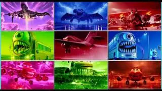 School Bus Monster VS Monster McQueen Excavator VS Monster Airplane Coffin Dance