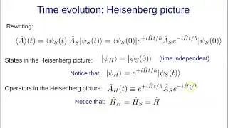 7- Time evolution and representations in quantum mechanics - Course on Quantum Many-Body Physics