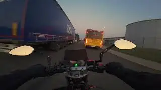 Sunrise commute to work | YAMAHA FZ6 S2 N | LV One Carbon | 4K POV