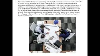 Executive Construction Jobs