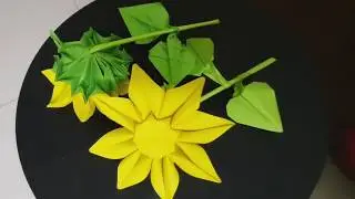 #paper #craft #flower  Origami Sunflower| How To Make Origami Sunflower And Leaves Step By Step