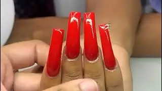 WATCH ME WORK : RED ACRYLIC FULLSET