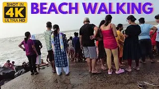DIGHA BEACH WALK || WALKING ALONG BEACH || DIGHA BEACH || 4K BEACH WALK || NEW DIGHA SEA BEACH