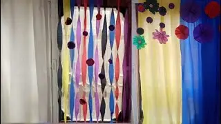 How to make easy curtains design with crepe paper