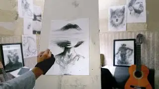 Abstract Potrait Drawing | Expressive Charcoal Art