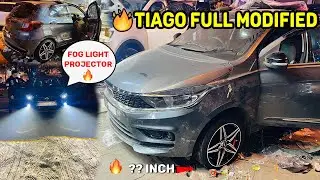 2024 Tata Tiago Modified 🔥😱 300watt की Led Light & Best Fog Lamp Projector || 14 inch Alloy wheels
