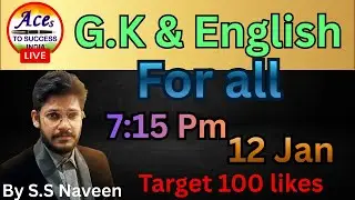 GK and English for all. Live class by ss naveen sir. Aces. #ssc #sscgd #education #vocabulary