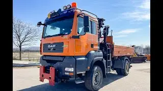 Dreiseitenkipper mit Kran &Ouml;AF TGA 18.350 4x4 BL