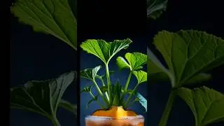 Pumpkin Regrowth Timelapse 🌱 From Kitchen Scrap to Plant | Satisfying Root & Leaf Growth