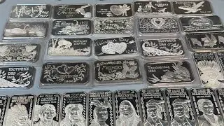 Винтажные серебряные слитки весом в 1 унцию &mdash; Madison Mint, Silver Mint и другие &mdash; добавлено 25,6...