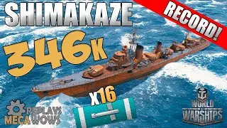 Epic Shimakaze 346K Damage on Islands of Ice Map | World of Warships