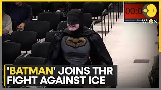 Batman-Clad Protester Takes On City Over ICE Super Bowl Security | WION
