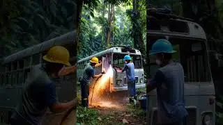 Abandoned Jungle Bus &rarr; Shiny Red Beauty  Satisfying Restoration Time-lapse