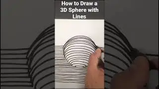 Easy way to Draw a 3D Sphere with Lines - Easy 3D Illusion Drawing! ✍️🪩😳