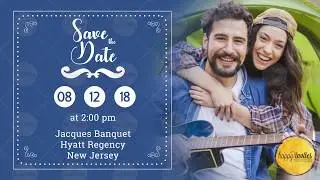 PB02 - Photo Text Animation Simple Save the Date - Whatsapp Wedding Invitation Modern Animated