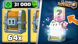Clash Royale - 64 GIANT CHESTS OPENING! MASSIVE 31000 GEMS LEGENDARY HUNTING! INSANE CHEST GEMMING!