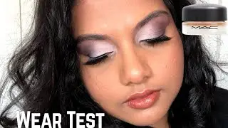 Mac paint pot soft ochre oily eyelids 12 HR wear test dark skin nc42 nc45 #shorts