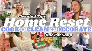 HOME RESET | CLEAN AND DECORATE + COOK WITH ME | EASY DINNER IDEA | CLEANING MOTIVATION | MarieLove