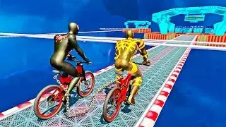 Bike racing games - Chained Bicycle 3D: Super Rider Stunts - Gameplay Android free games